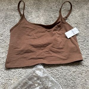Cotton-Blend Cami Bralette Top